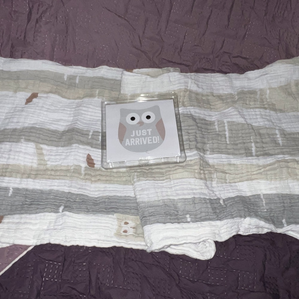 Price firm: Muslin counting months owl and tree blanket